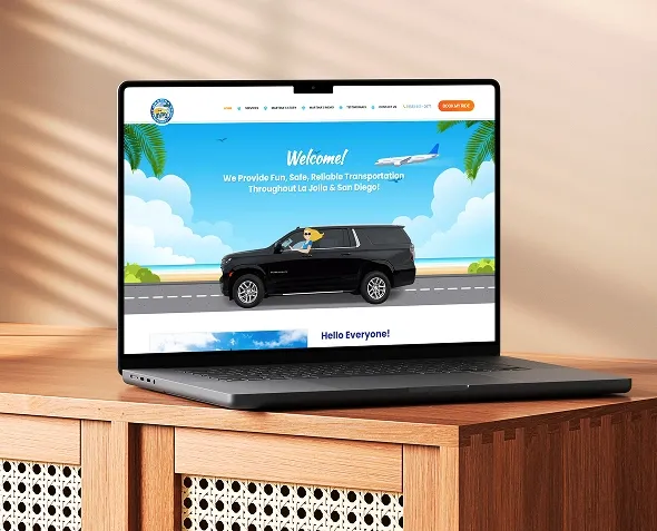 White label website design and development — agency client project mockup on laptop