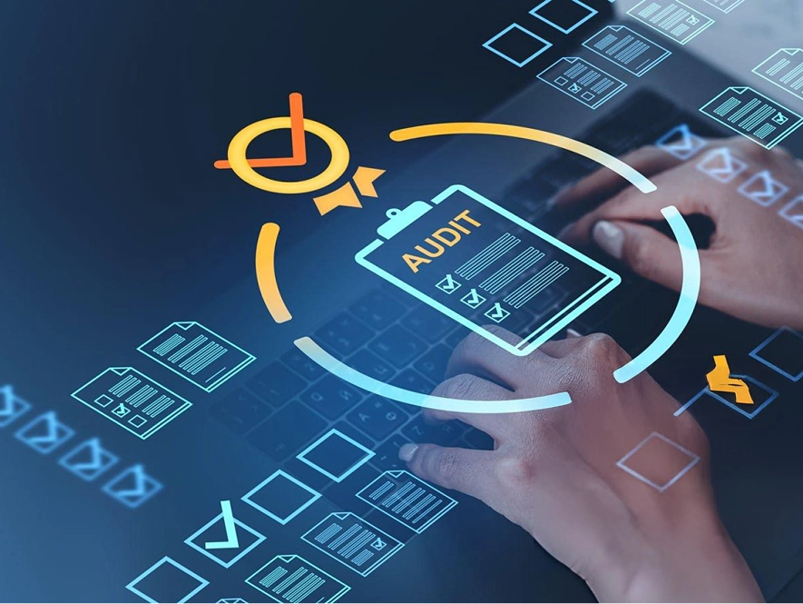White label citation audit and entity alignment — advanced digital interface with structured data connections managed through touch interaction