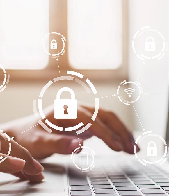 White label Duda one-click HTTPS setup — user configuring secure website settings on laptop with layered security interface