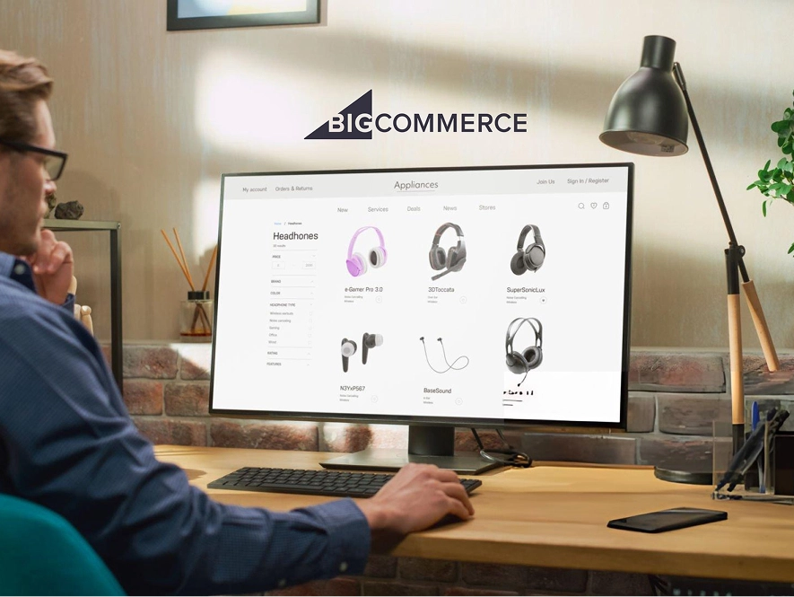 White label BigCommerce SEO — product page displayed on desktop screen for ecommerce search optimization