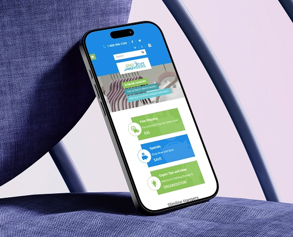 White label Shopify apps integrations, custom apps and headless development — mobile device displaying app with connected website interface