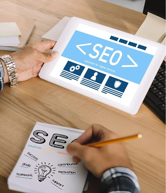 White label title and meta on-page optimization — iPad and diary with SEO content planning and metadata strategy