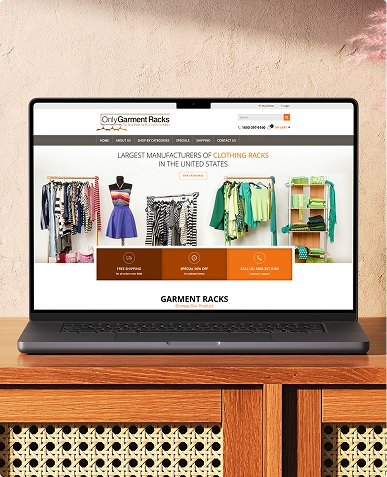 White label website development — ecommerce store website displayed on laptop representing functional build and performance