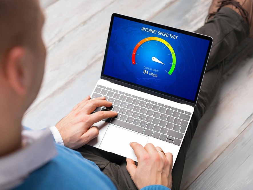 White label Wix speed, scale and efficiency — laptop displaying performance speed metrics and optimization dashboard for fast website delivery