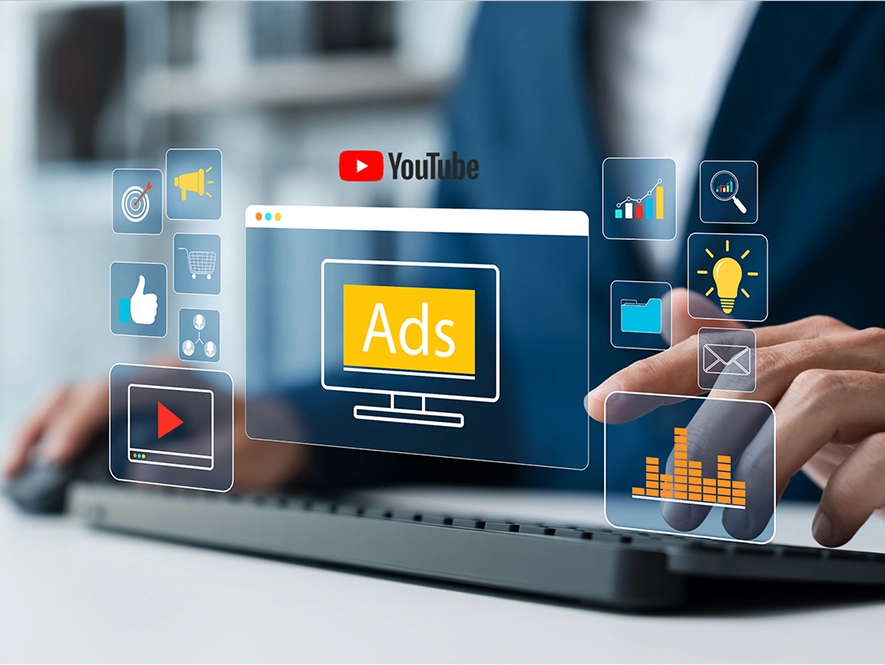 White label advanced YouTube Ads targeting and audience segmentation — marketing interface overlay with targeting and analytics tools